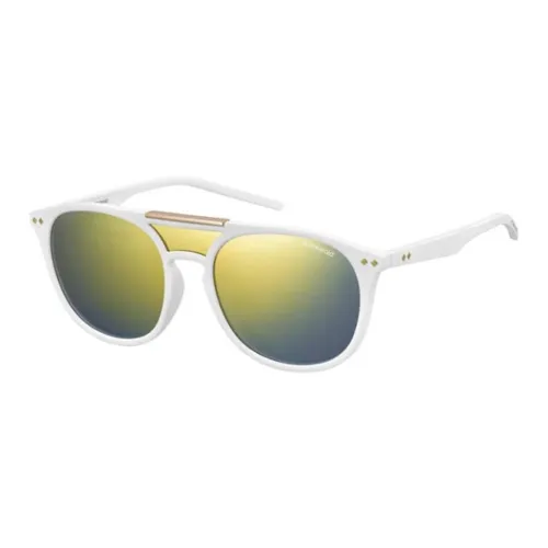 Polaroid Acetate Aviator Sunglasses Unisex White