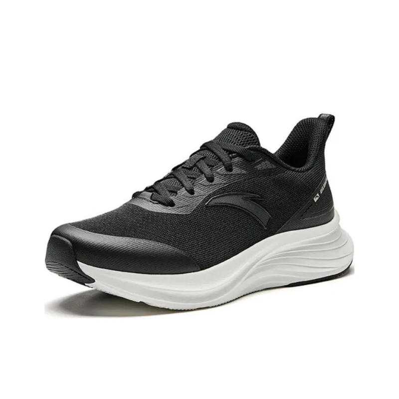 Anta Breathable Rebound Lightweight Low-Top Casual Running Shoes Women's Black White-1