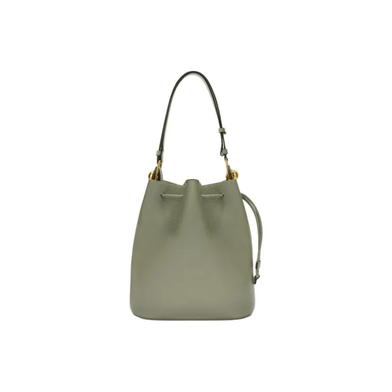 Furla Textured Calfskin Bucket Bags Shoulder Bags Small Size Women's Green-0
