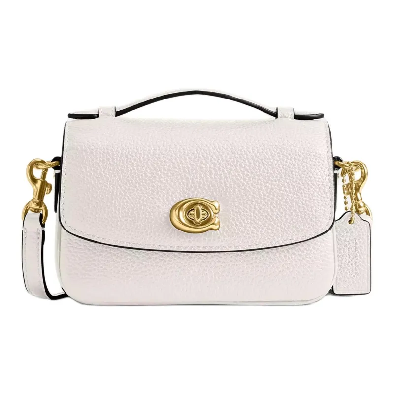 COACH Cassie High Quality Pebbled Leather Shoulder Bag Crossbody Bag Handbag Women's Chalk White-0