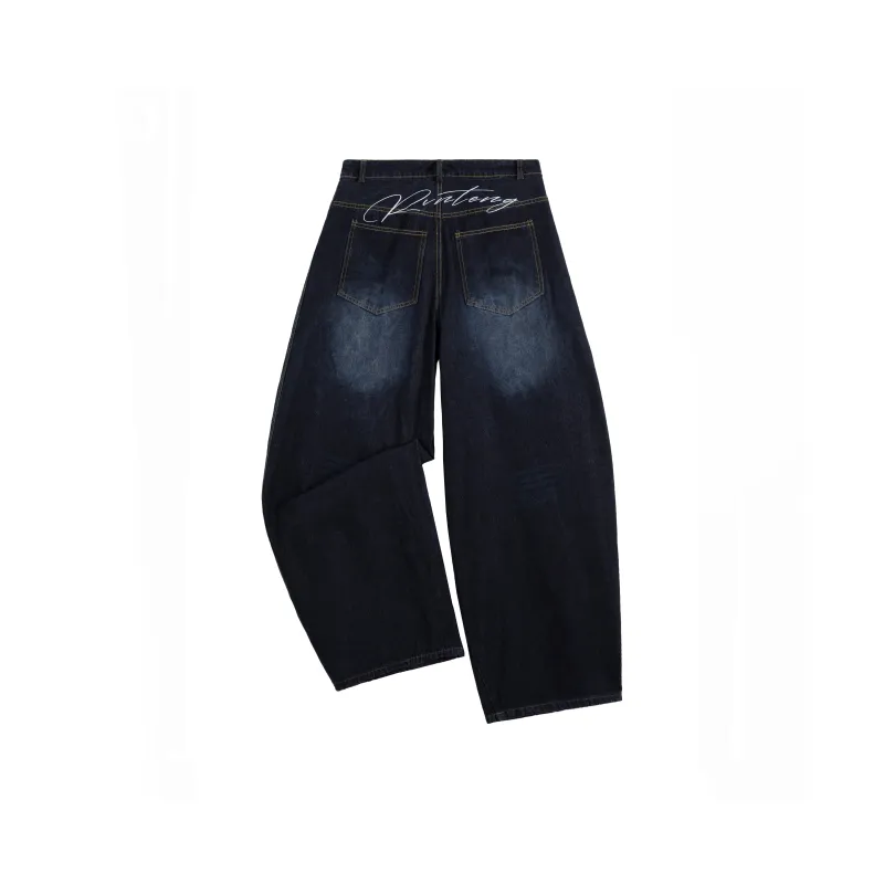 HEIYIXIANSHENG Jeans Men's Dark Blue-1