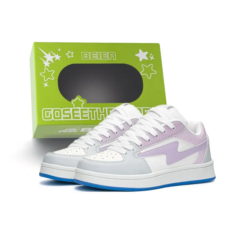 BEIER Cushioning Wear-Resistant Low-Top Skateboard Shoes Unisex Taro Purple-18