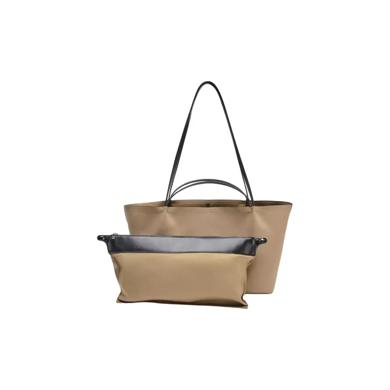 ZARA Cotton Tote Bag, Shopping Bag, Shoulder Bag, Handbag Tubas Women's Sand & Brown-1