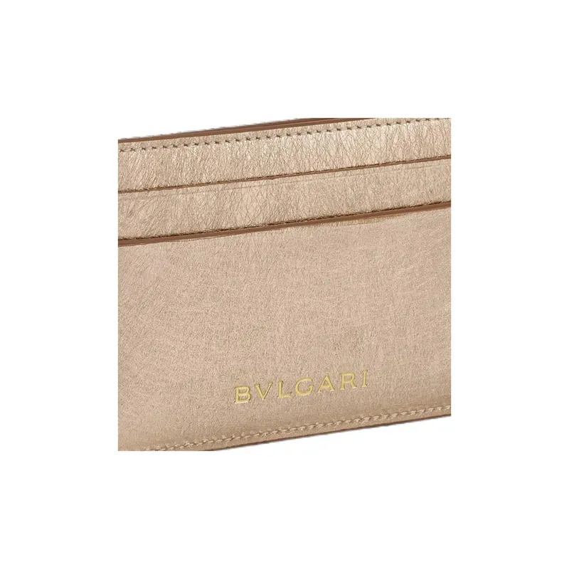 BVLGARI Serpenti Forever Series Calfskin Card Holder Women's Light Gold-4