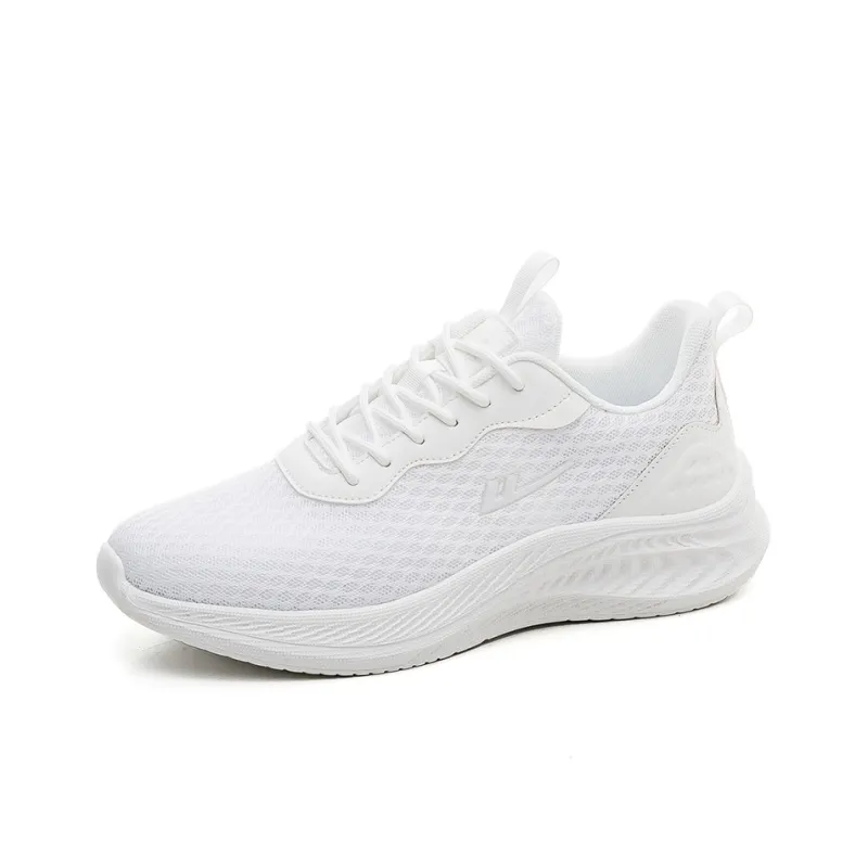 Warrior Cushioning Breathable Lightweight Low-Top Casual Running Shoes Unisex White-1