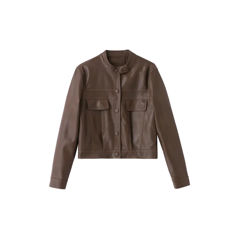 Yi Mengyuan Leather Jacket Women's-0
