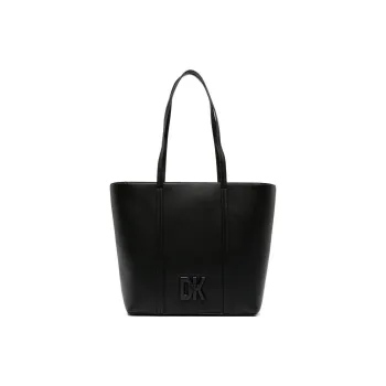 DKNY Leather Tote Bag Shopping Bag Handbag Shoulder Bag Medium Size Women's Black