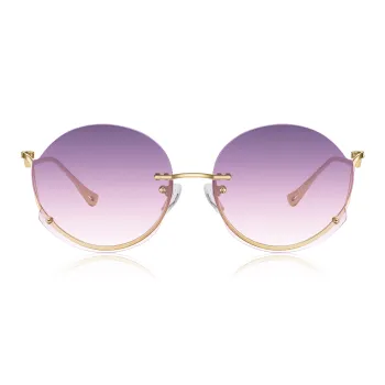 Lao Feng Xiang Β Titanium Round Sunglasses Women's