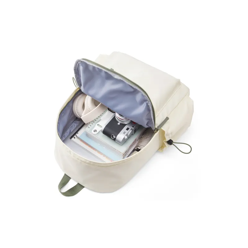 Sisea Fabric Backpack Laptop Bag Travel Bag Backpack Regular Unisex Classic Black/cream White-16