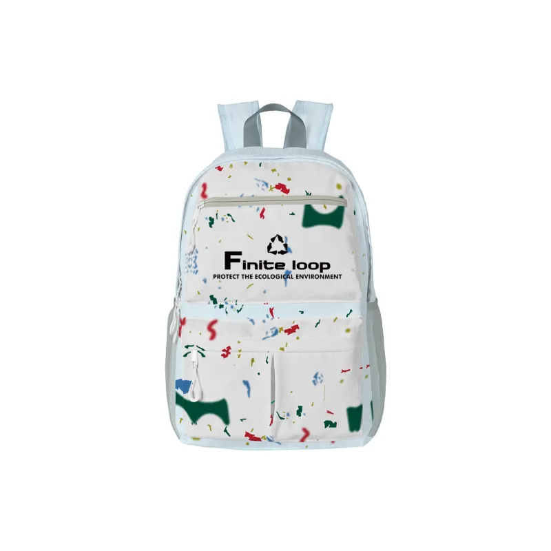 FINITE LOOP Eco Friendly Fabric Backpack Large Size Unisex Gray-6