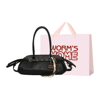 Worm's Home PU Shoulder Bag Crossbody Bag Handbag Women's Ecru/Black/Coffee/Brown