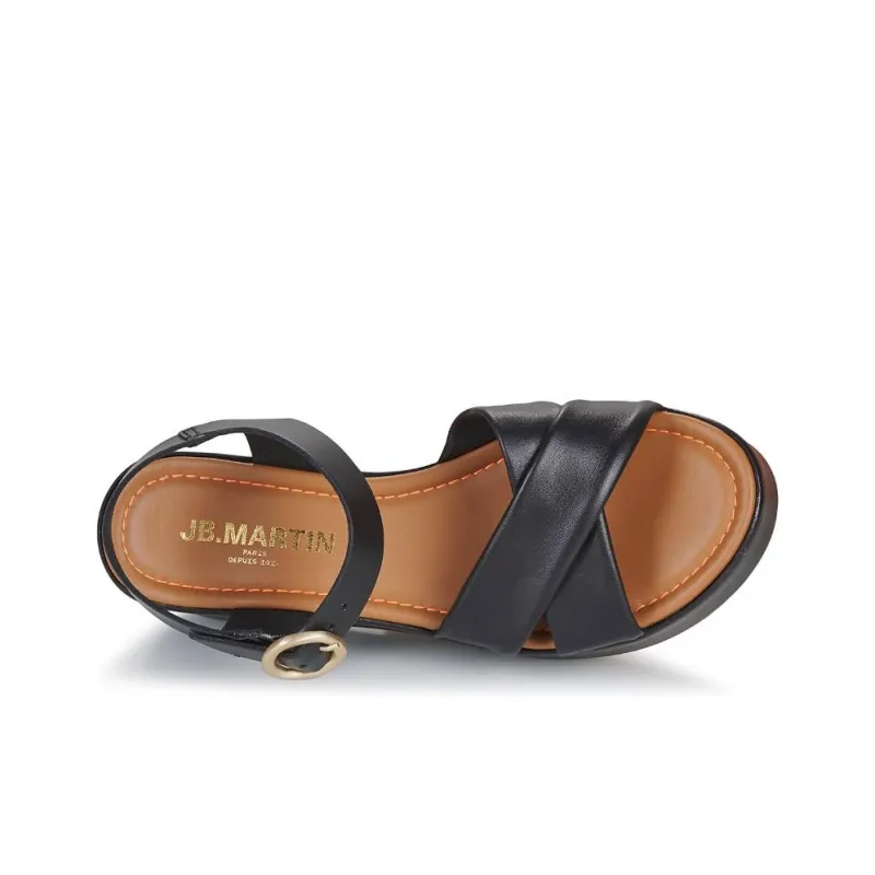 JB MARTIN AMBRE One Strap Sandals 7cm Women's Black-4