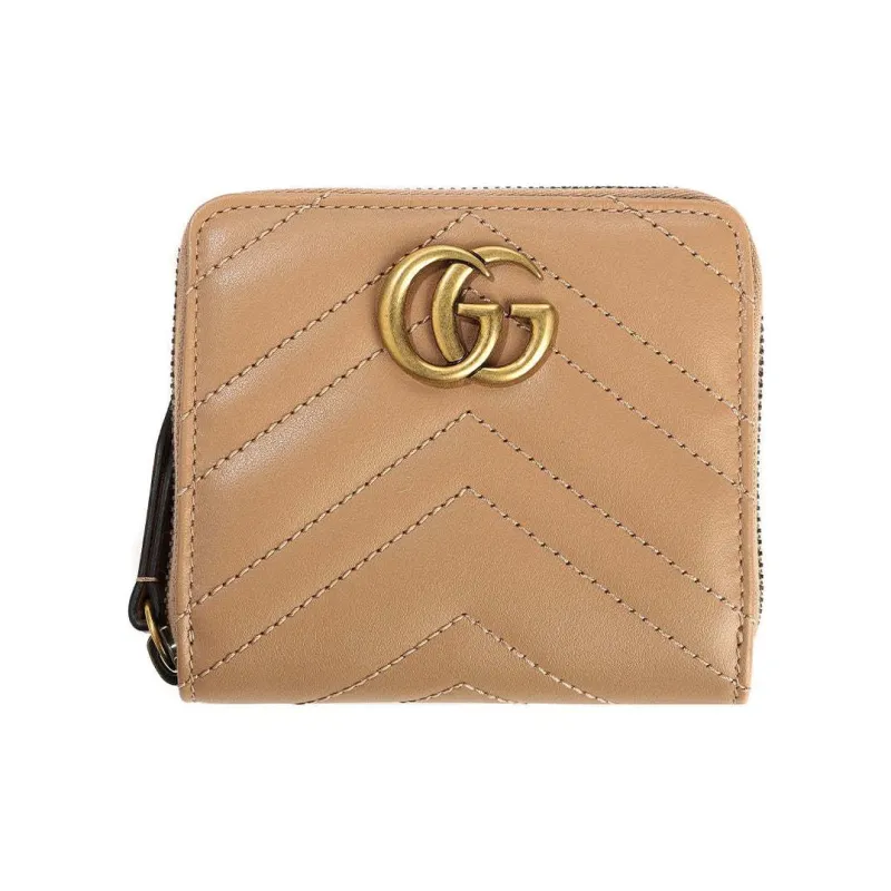 GUCCI Cow Leather Wallet Women's Nude Pink-0