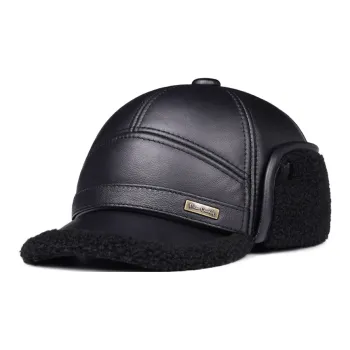 PIERRE CARDIN Cow Leather Baseball Caps Men's