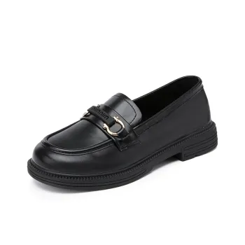 La Chapelle Classic British Style Small Leather Shoes Vintage Versatile Loafers Women's Black