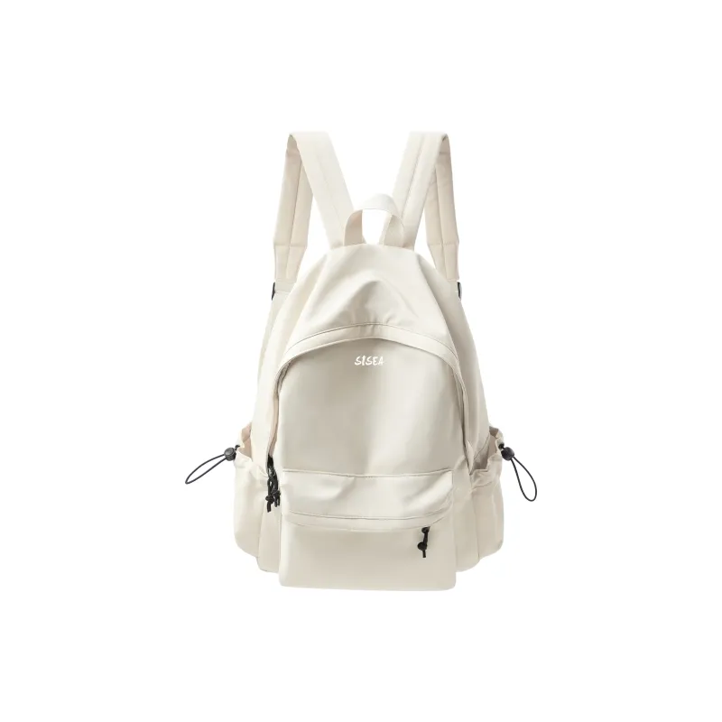 Sisea Fabric Backpack Laptop Bag Travel Bag Backpack Regular Unisex Classic Black/cream White-6