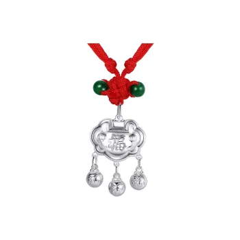 QIDUYINSHI 999 Fine Silver Necklace, Lock Pouch Kids'