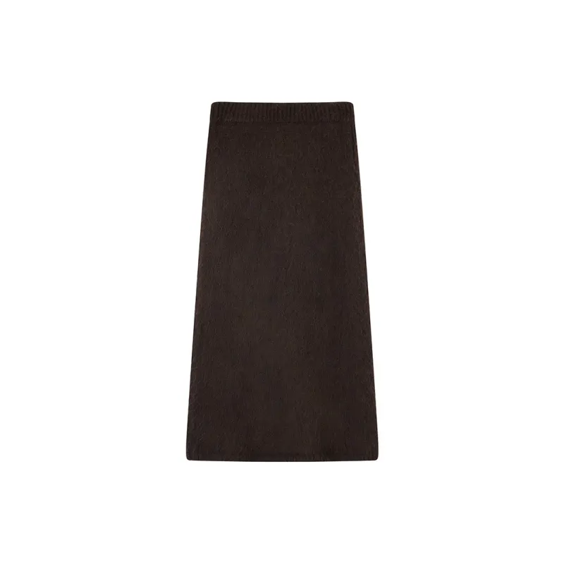 Ouyang Knit Long Skirts Women's Caramel Brown-1