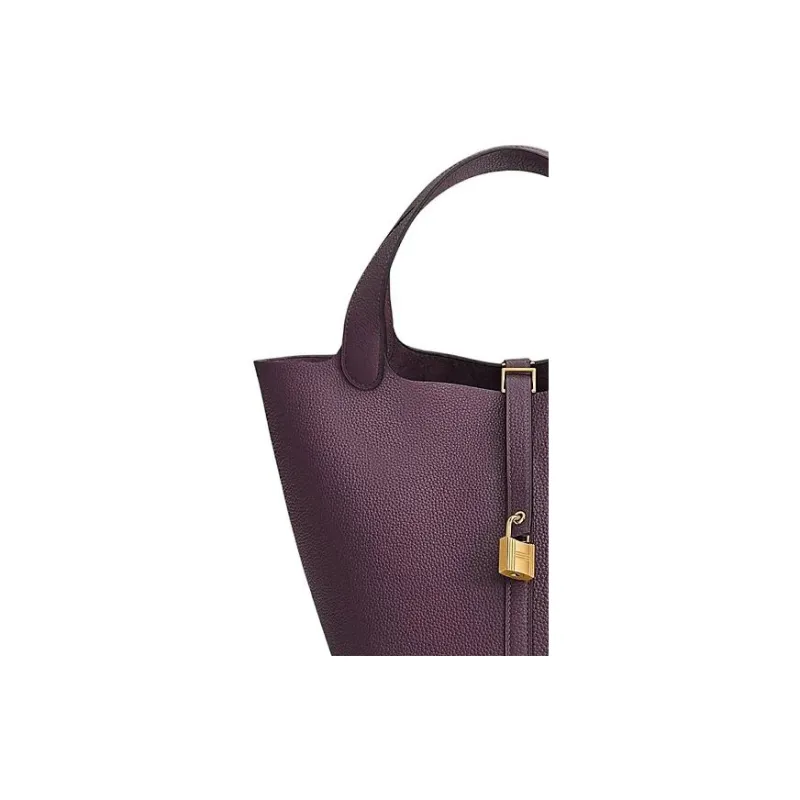 HERMES Picotin Lock TC Leather Basket Bag Handbag Bucket Bag 22 Women's N5 Cassis Blackcurrant Color-4
