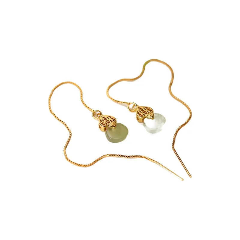 Royal Heaven's Choice Earrings Green Jade Unisex-1