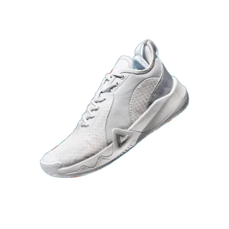 PEAK Cushioned Slip-Resistant Abrasion-Resistant Low-Top Basketball Shoes Men's Ice Gray-1