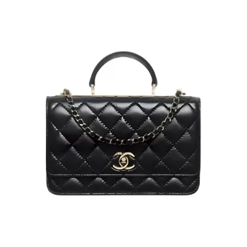 CHANEL Lambskin Shoulder Bag, Crossbody Bag, Handbag Women's Black
