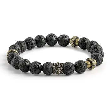 Cuud Volcanic Stone Bracelets Men's