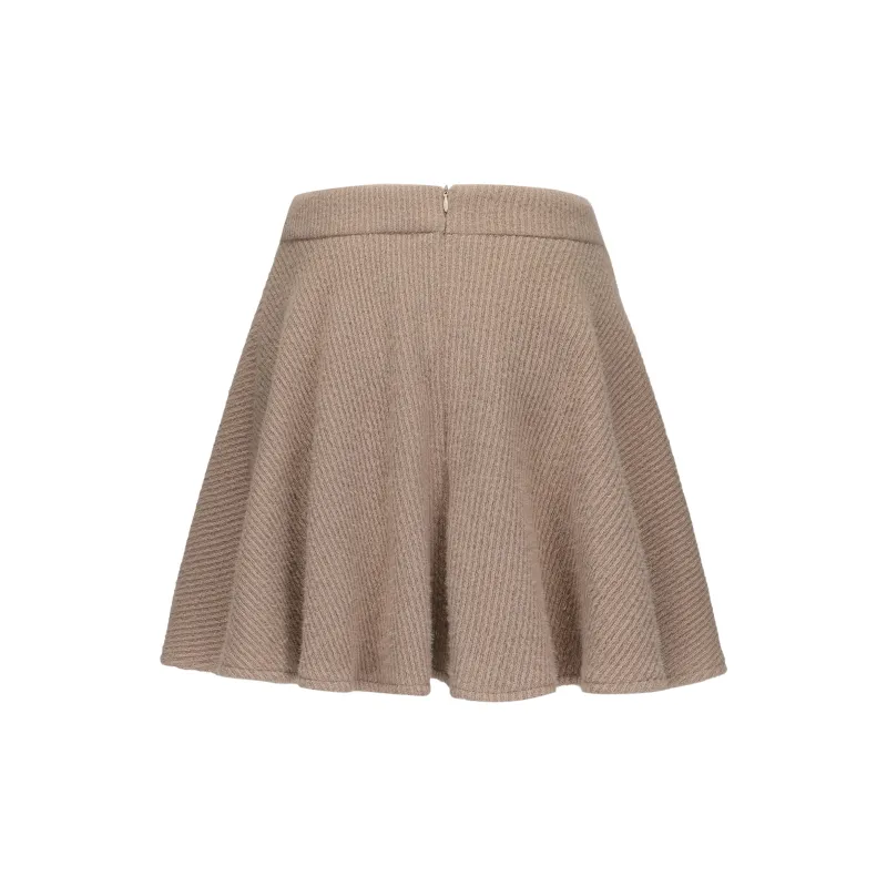 CHIWAWAMEME Casual Short Skirts Women's Oat Milk Tea-1