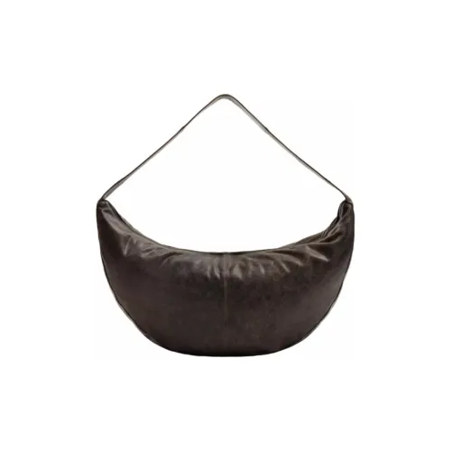 ZARA Cow Leather Shoulder Bag Men's Black Brown
