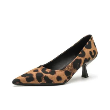 Than Than Me Slim Heel High Heels Women's Leopard Print