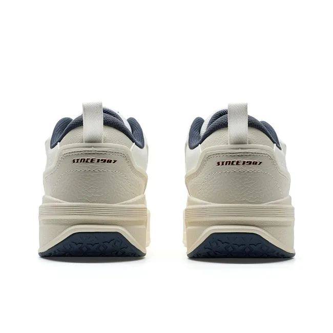 XTEP Anti-Slip And Wear-Resistant Coverage Low-Top Skateboard Shoes Men's Ecru-4