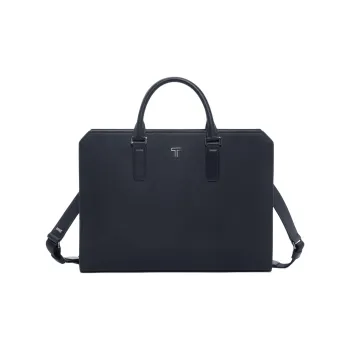 TUMI Leather Portable Briefcases Men's Dark Blue