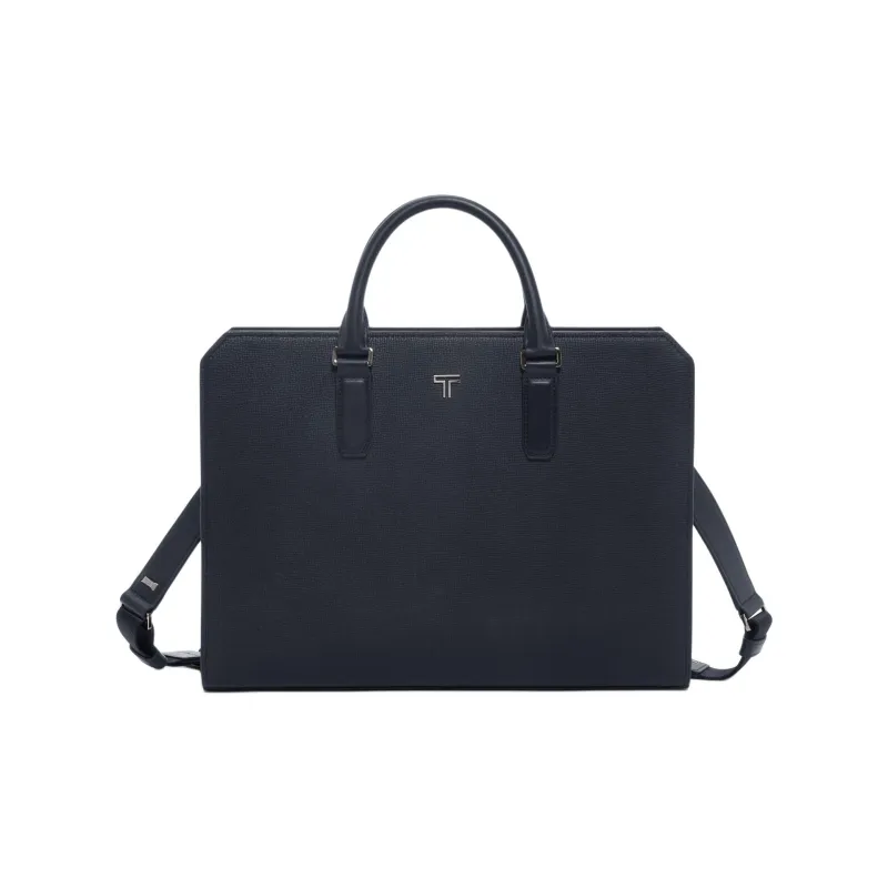 TUMI Leather Portable Briefcases Men's Dark Blue-0