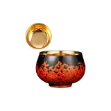 Great Lacquer Red Ink Bodhi Leaf Host Cup