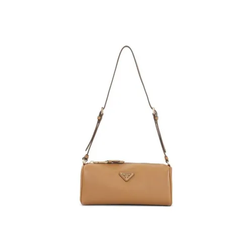 prada Match Calfskin Shoulder Bag Women's Brown