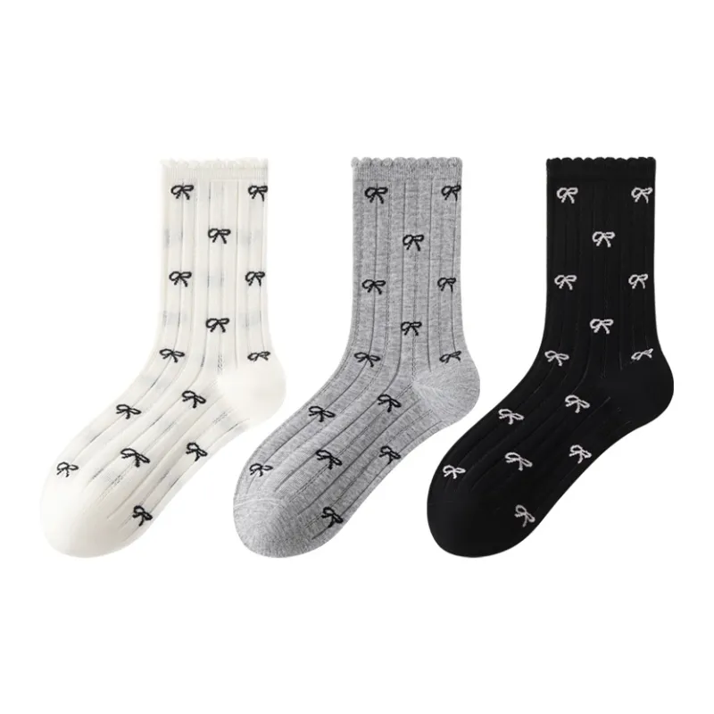 SHIWAJI Mid-Calf Socks Women's 3 Pack-2