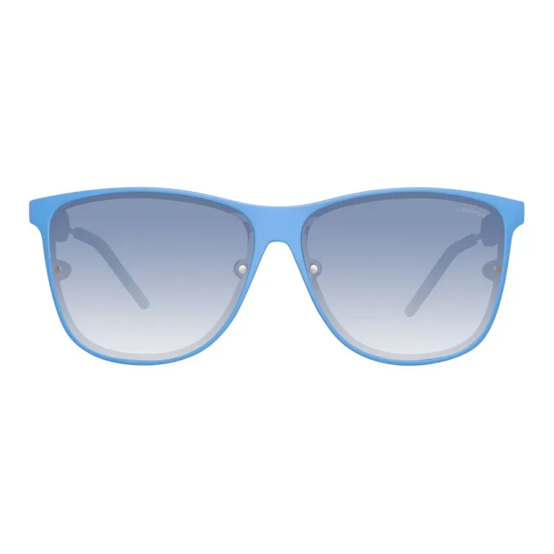 Polaroid Acetate Metal Irregular Shape Sunglasses Unisex Blue-1