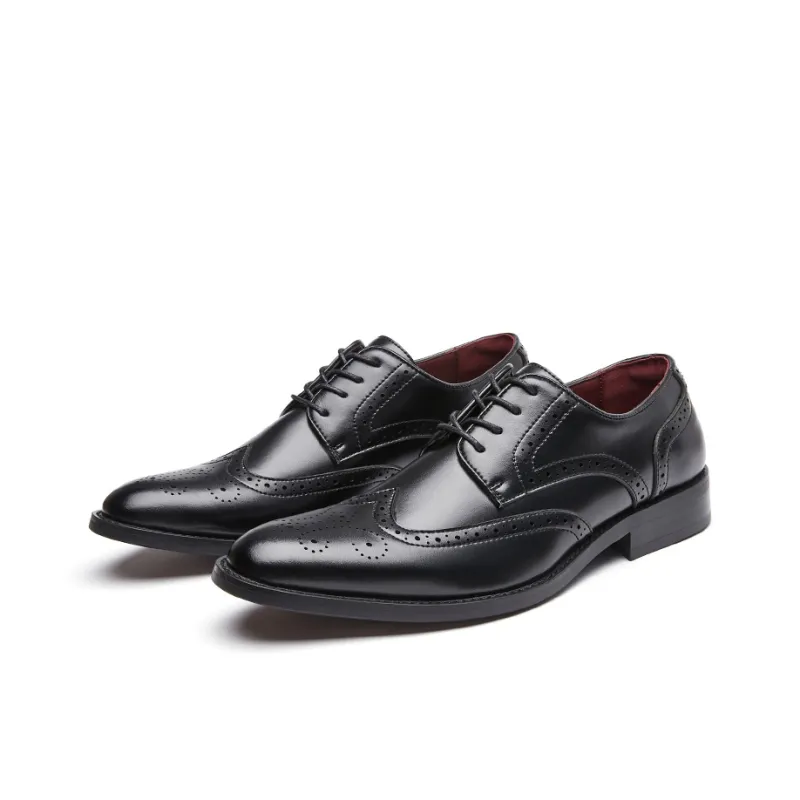 Kaltendin Cow Leather Brocade Embroidery Trendy Fashion Elegant Gentleman Elegance Dress Shoes Men's-1