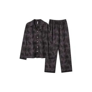 XIAFENYAN Pajama Set Unisex Brown