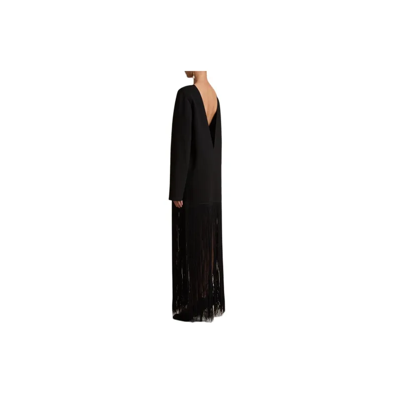 KHAITE FW24 Paley Dress Long Sleeved Dress Women's Black/Black-3