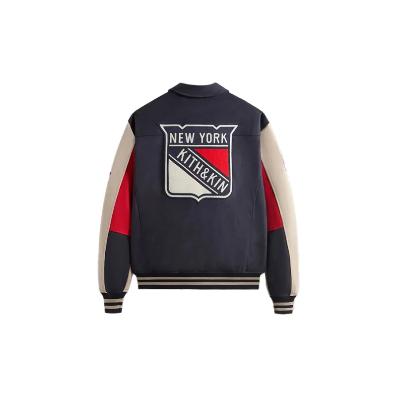 KITH X New York Rangers Faux Suede Lamont Coaches Jacket-1