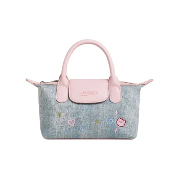 AILUXI Fabric Dumpling Bag Handbag Crossbody Bag Women's Denim Blue
