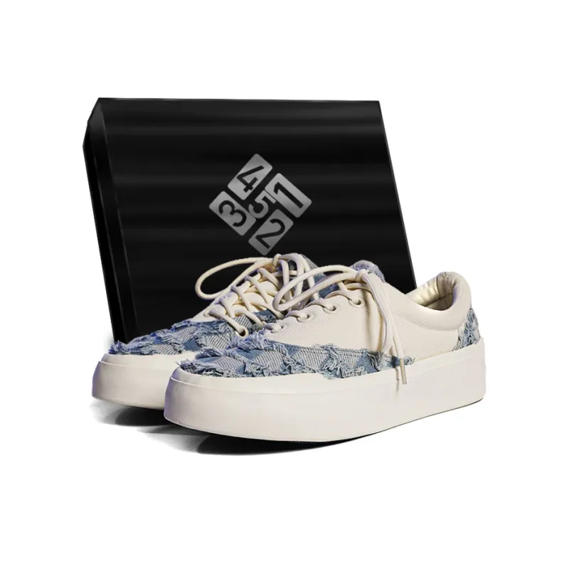 12345 Platform White Sneakers Abrasion Resistant, Lightweight, And Breathable Low Top Canvas Shoes Men's-15