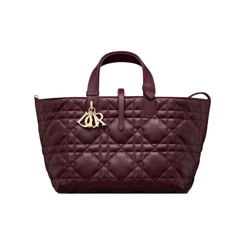 DIOR Toujours Calfskin Indigenous Bag, Tote Bag, Shopping Bag, Handbag Medium Size Women's Burgundy-0