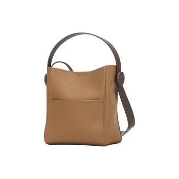 RED DRAGONFLY Cow Leather One Shoulder Handbag Medium Size Women's Brown/Ecru/Apricot