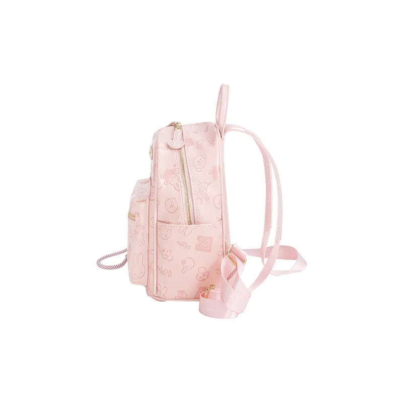 Miffy Synthetic Leather Backpack Women's Ecru/Pink-11
