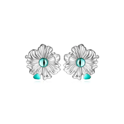 MSCAT 925 Sterling Silver Stud Earrings Women's