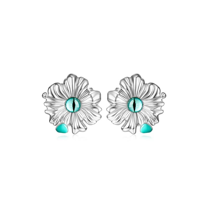 MSCAT 925 Sterling Silver Stud Earrings Women's-0