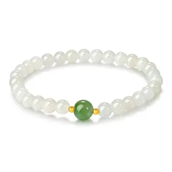 LAOMIAO Hetian Jade Bracelets Pale Greenish White Jade Women's