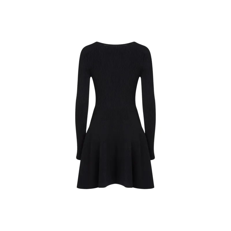 BALMAIN Ribbed V Neck Mini Dress-1